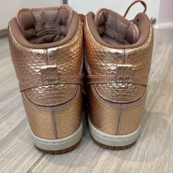 Nike rose gold dunk sky high wedge sneakers - Picture 3 of 7